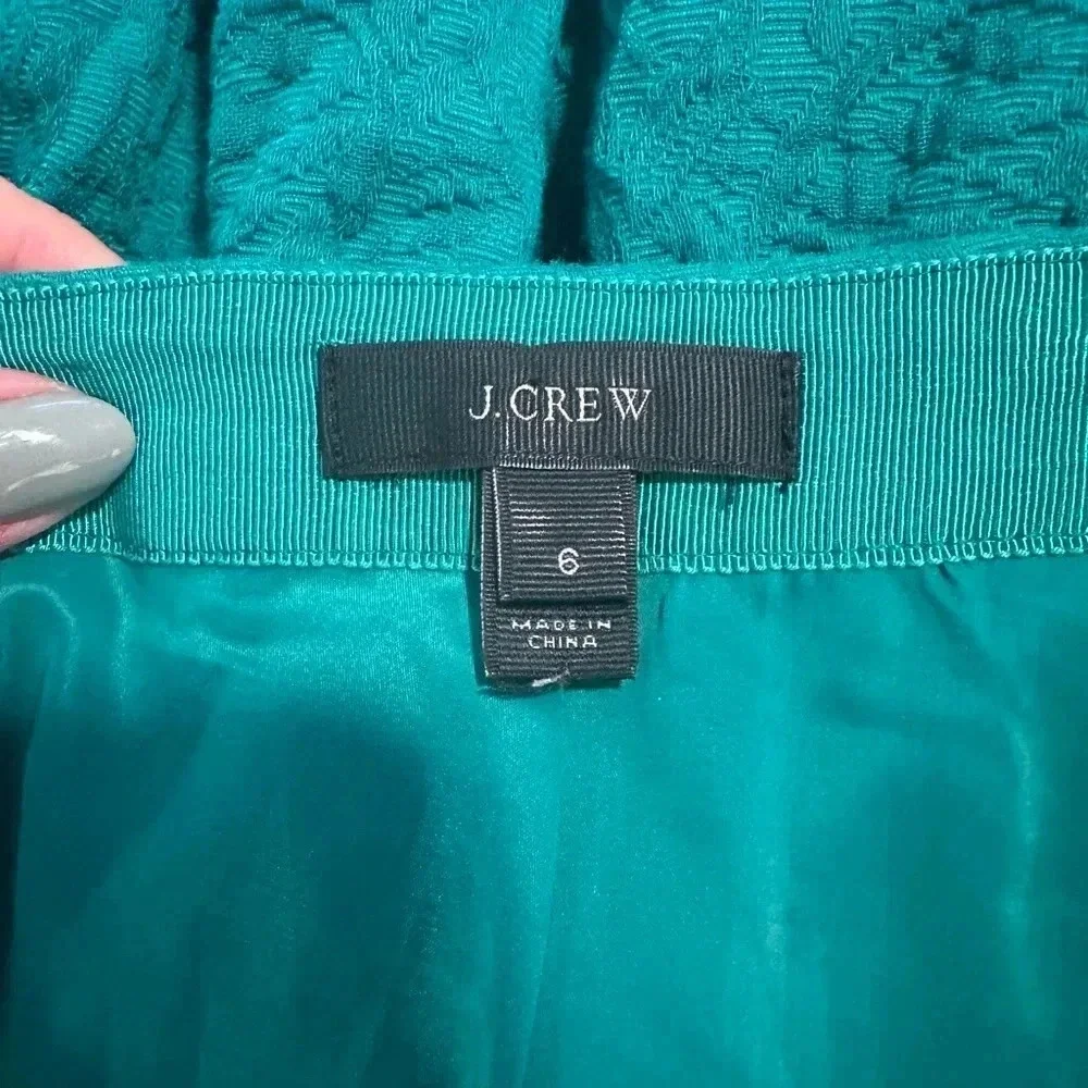 J. Crew Emerald Green Peplum Mini Skirt Size 6